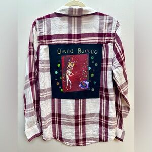 OINGO BOINGO graphic tshirt Upcycled flannel shirt XL